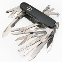 Комплект Нож Victorinox SwissChamp Black 1.6795.3 + Чехол с фонариком Police