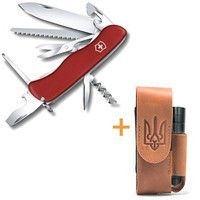 Комплект Victorinox Нож Outrider 0.8513 + Чехол для ножа универсальный на липучке + Фонарик
