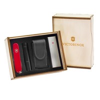 Комплект Нож Victorinox Hiker Red 1.4613 + Чехол с фонариком Police