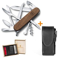 Фото Комплект Нож Victorinox Huntsman Wood 1.3711.63B1 + Чехол с фонариком Police