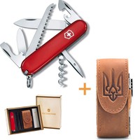 Комплект Victorinox Нож Camper 1.3613 + Чехол для ножа универсальный на липучке + Фонарь