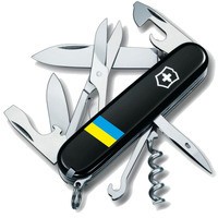 Фото Комплект Нож Victorinox Climber Ukraine Флаг Украины 1.3703.3_T1100u + Чехол с фонариком Police