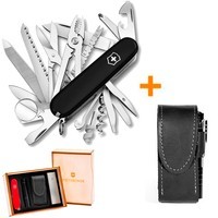 Фото Комплект Нож Victorinox SwissChamp Black 1.6795.3 + Чехол с фонариком Police